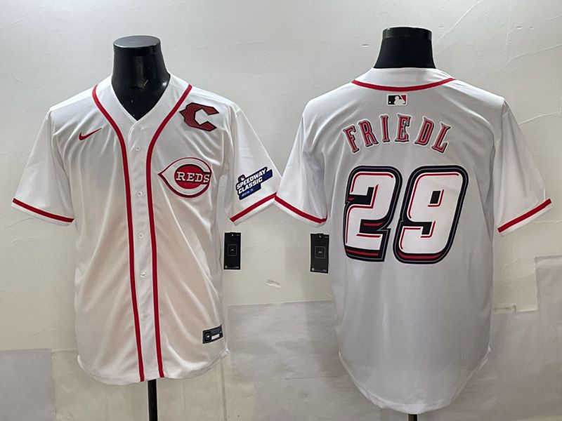 Men 2025 Cincinnati Reds #29 Friedl White Nike 2025 MLB Jersey 07->cincinnati reds->MLB Jersey